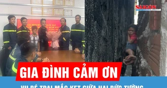Vụ bé trai mắc kẹt giữa hai bức tường: Gia đình cảm ơn lực lượng cứu hộ