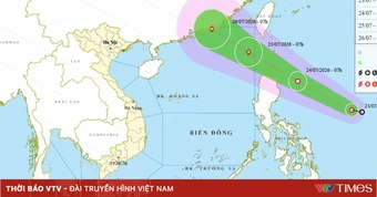 Vùng áp thấp đã mạnh lên thành áp thấp nhiệt đới