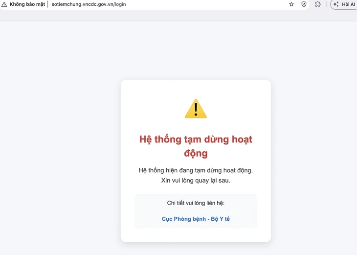 Website sổ tiêm chủng quốc gia tạm dừng hoạt động, phụ huynh nên tra cứu ở đâu?