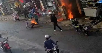 Xăng rò rỉ gần bếp than gây cháy, một người bị bỏng nặng