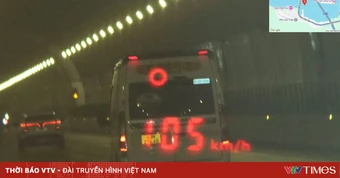 Xe khách chạy 105 km/h trong hầm Hải Vân, tài xế bị phạt nặng