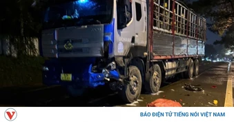 Xe tải va chạm xe máy khiến một người tử vong ở Quảng Ngãi