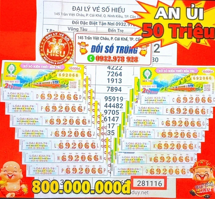 Xổ số miền Nam: 2 giải độc đắc và 3 giải an ủi xổ số miền Nam lộ diện vào sáng 3-6 Xổ số miền Nam: 2 giải độc đắc và 3 giải an ủi xổ số miền Nam lộ diện vào sáng 3-6