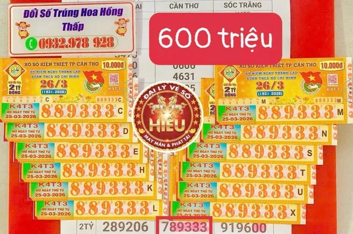 Xổ số miền Nam: Chiều 26-3, lộ diện nhiều người trúng dãy số độc đắc "siêu đẹp" Xổ số miền Nam: Chiều 26-3, lộ diện nhiều người trúng dãy số độc đắc "siêu đẹp"