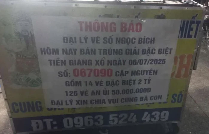 Xổ số miền Nam: Đại lý mời người trúng độc đắc và an ủi 140 vé đến đổi thưởng