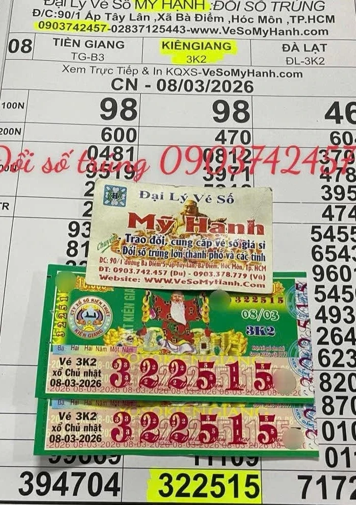 Xổ số miền Nam: Lộ diện 2 người trúng 2 giải độc đắc trong đêm 8-3 Xổ số miền Nam: Lộ diện 2 người trúng 2 giải độc đắc trong đêm 8-3