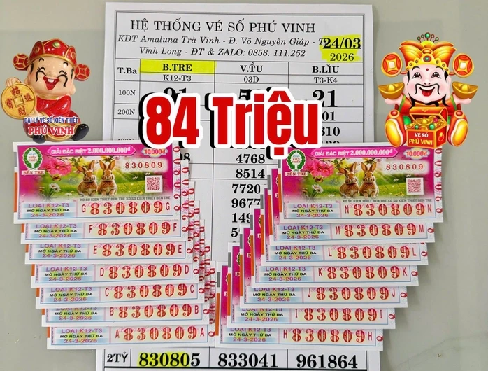 Xổ số miền Nam: Sáng 25-3, Nhiều người trúng thưởng tại TPHCM, Vĩnh Long và Đồng Nai Xổ số miền Nam: Sáng 25-3, Nhiều người trúng thưởng tại TPHCM, Vĩnh Long và Đồng Nai