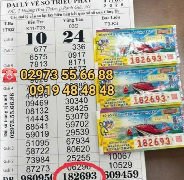 Xổ số miền Nam: Thêm 7 vé trúng giải độc đắc lộ diện vào chiều 18-3 Xổ số miền Nam: Thêm 7 vé trúng giải độc đắc lộ diện vào chiều 18-3