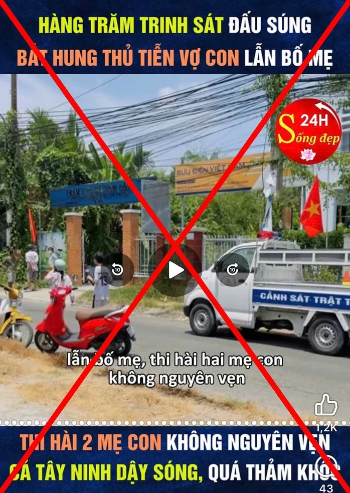 Xử lý nghiêm kẻ tung tin bịa đặt trên mạng về vụ thảm án ở Tây Ninh