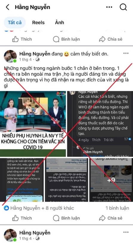 Xử lý người phụ nữ chia sẻ thông tin chưa được kiểm chứng về y học gây hoang mang Xử lý người phụ nữ chia sẻ thông tin chưa được kiểm chứng về y học gây hoang mang