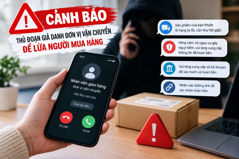 Xuất hiện thủ đoạn lừa đảo mới: 'Báo thu hồi gấp đơn hàng lỗi, hàng cấm để hoàn tiền' Xuất hiện thủ đoạn lừa đảo mới: 'Báo thu hồi gấp đơn hàng lỗi, hàng cấm để hoàn tiền'