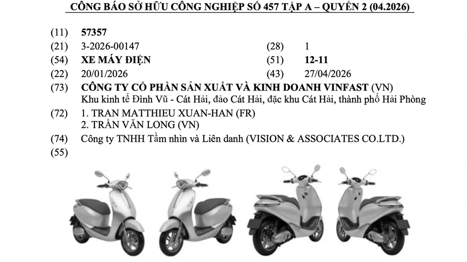 VinFast đăng ký bản quyền thiết kế, rục rịch trình làng hai mẫu xe máy điện mới VinFast đăng ký bản quyền thiết kế, rục rịch trình làng hai mẫu xe máy điện mới