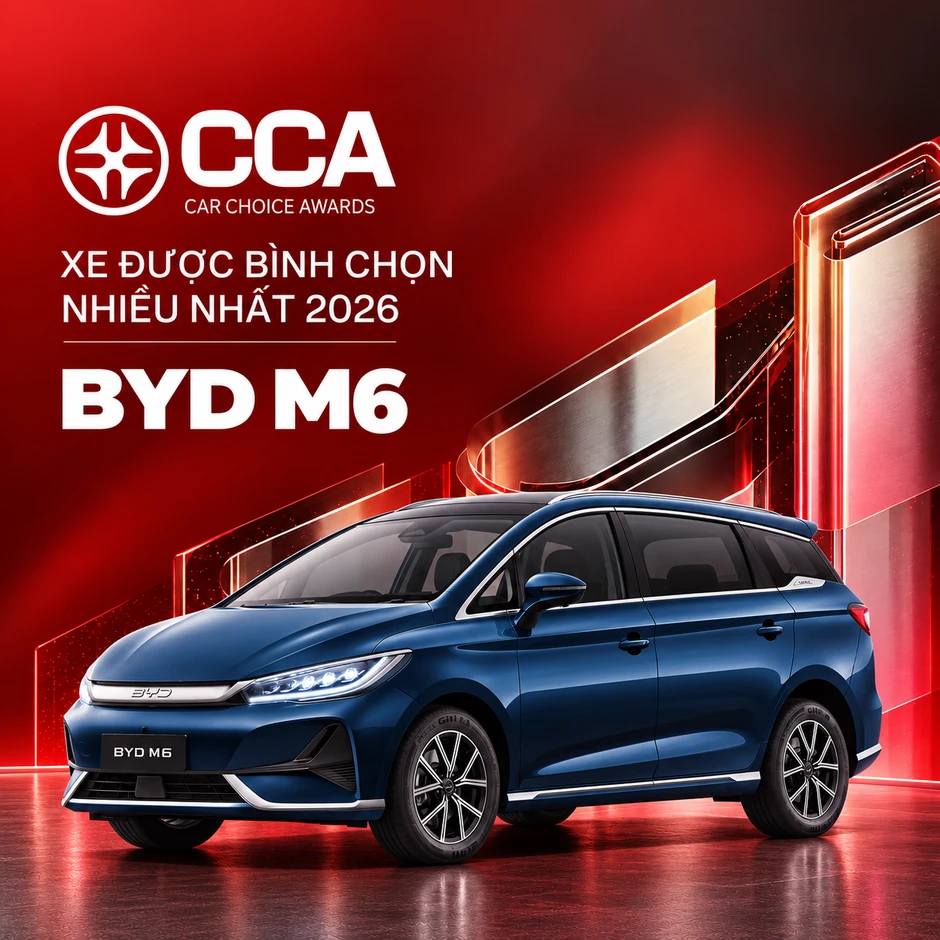 BYD M6 ghi dấu ấn với giải ‘Xe được bình chọn nhiều nhất 2026’ tại CCA 2026 BYD M6 ghi dấu ấn với giải ‘Xe được bình chọn nhiều nhất 2026’ tại CCA 2026