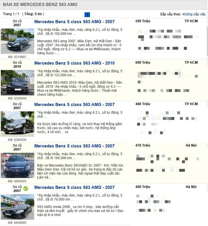 Chiếc Mercedes S63 bị ‘bỏ rơi’ 10 năm trên vỉa hè Hà Nội có giá bao nhiêu?