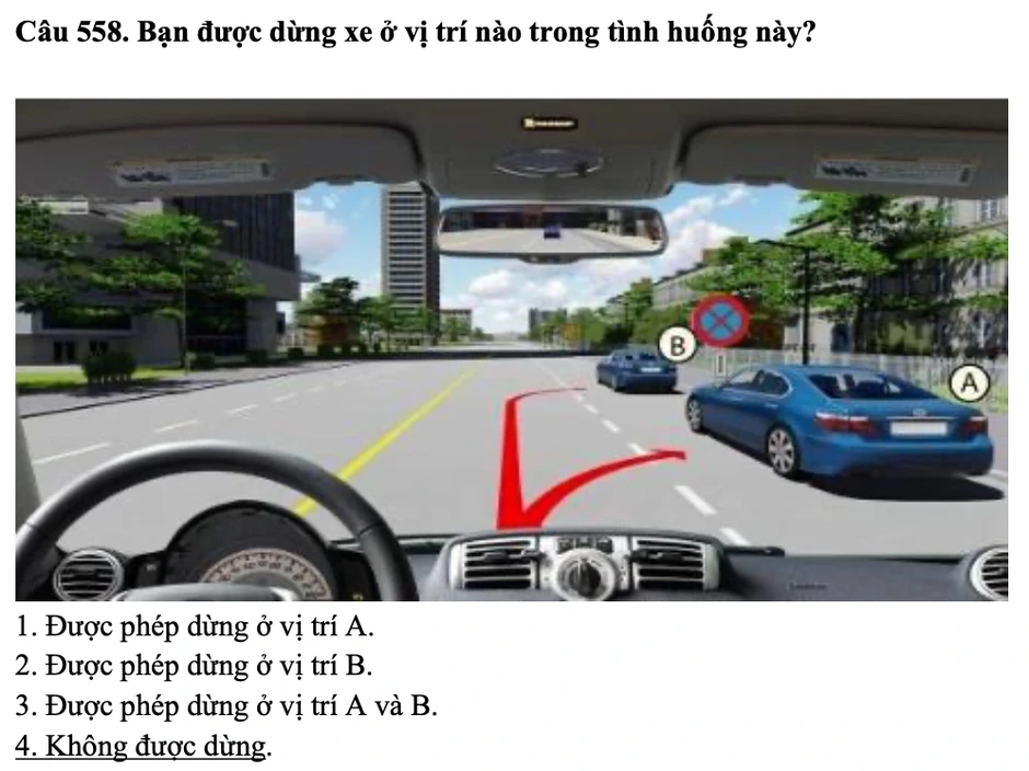 Có được dừng, đỗ xe trước vị trí cắm biển cấm không?