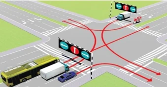 Đèn đỏ được phép rẽ phải, nhưng rẽ ở làn đi thẳng có bị phạt không?