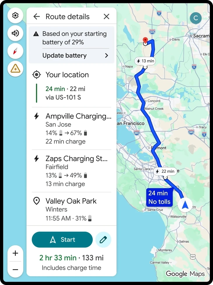 Google Maps thêm tính năng mà chủ xe điện nào cũng thích và thường xuyên dùng Google Maps thêm tính năng mà chủ xe điện nào cũng thích và thường xuyên dùng