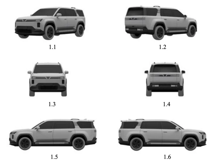 Lộ 2 xe điện VinFast hoàn toàn mới: To cỡ VF 9, dáng kiểu Land Rover Lộ 2 xe điện VinFast hoàn toàn mới: To cỡ VF 9, dáng kiểu Land Rover