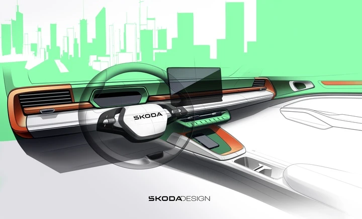 Lộ diện nội thất Skoda Epiq: Mẫu xe điện giá rẻ đầy ắp công nghệ