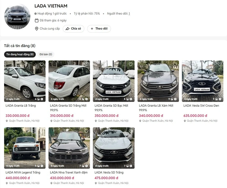 Loạt ô tô Nga giá rẻ chưa mở bán đã thanh lý, khởi điểm 310 triệu đồng Loạt ô tô Nga giá rẻ chưa mở bán đã thanh lý, khởi điểm 310 triệu đồng