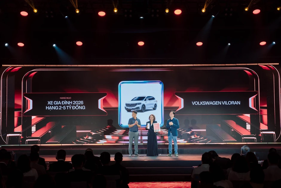 Volkswagen Viloran thắng giải ‘Xe gia đình 2026 - Hạng 2 - 5 tỷ đồng’ tại CCA 2026 với điểm bình chọn cao nhất Volkswagen Viloran thắng giải ‘Xe gia đình 2026 - Hạng 2 - 5 tỷ đồng’ tại CCA 2026 với điểm bình chọn cao nhất